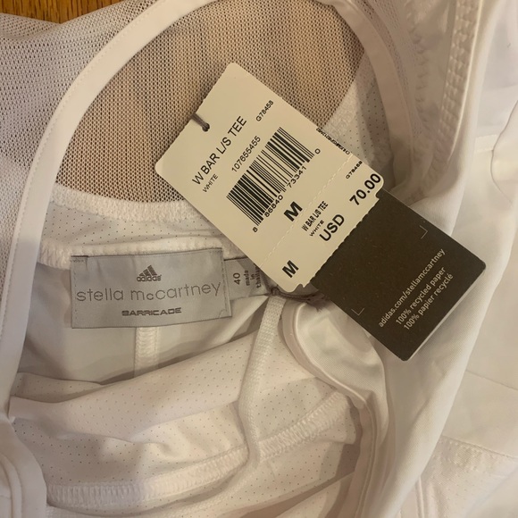 Stella McCarthy Barricade 3/4 sleeve mesh white tennis top NWT - Picture 4 of 8
